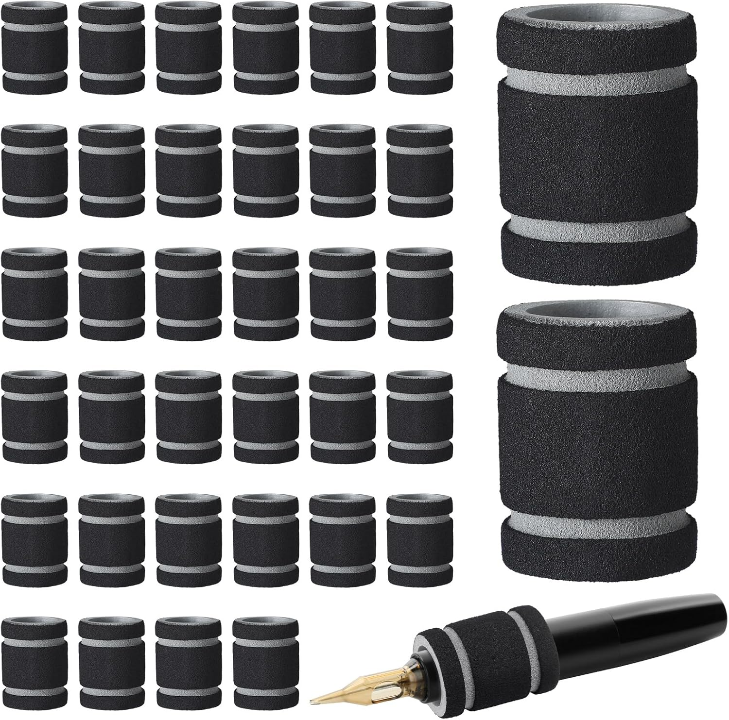 Halloscume 36 Pcs Tattoo Grip Cover Foam Grip Covers for Tattoo Pen Tattoo Tube Grips Expands to 1 Inch-1.5 Inch image number 4