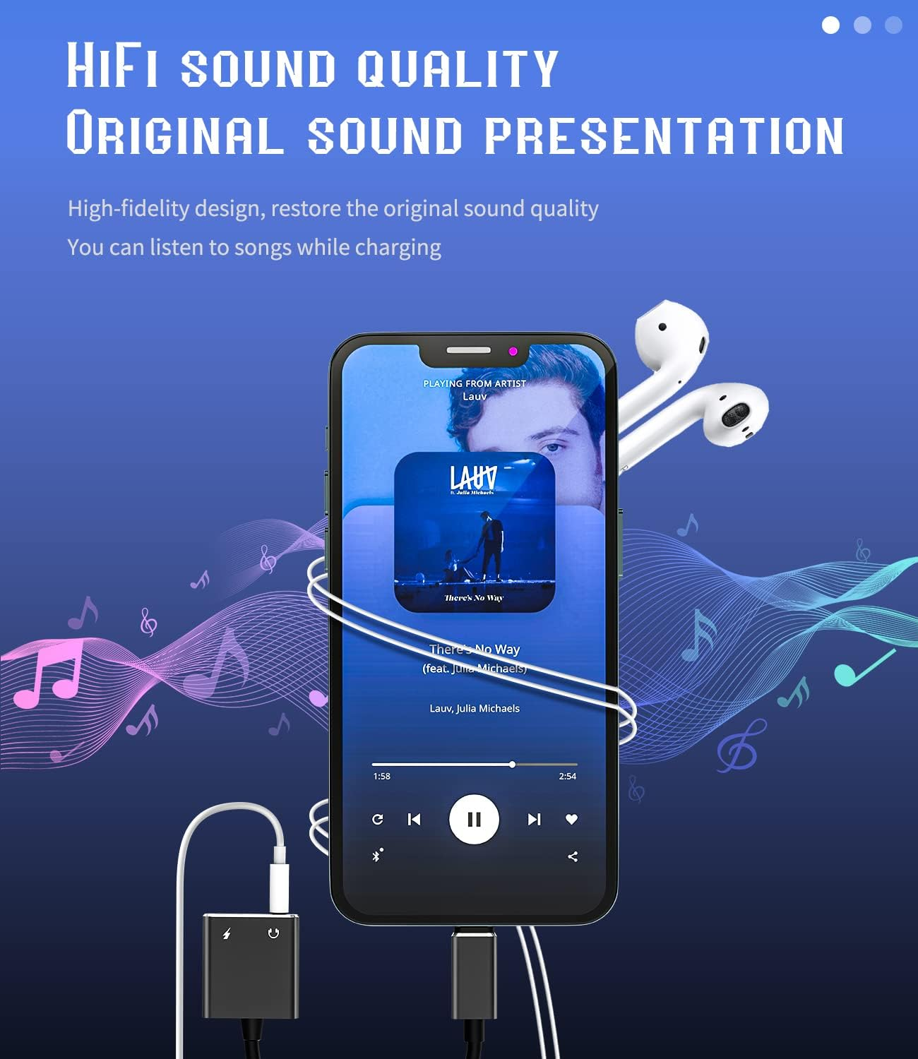 Iphone AUX Adapter for Headphone Jack Cable Dongle(2In1) Lightning to 3.5Mm Splitter Apple MFI Certified Charger Cord Audio Adaptador Para Music Power Charge Converter for 11 12 13 14 Pro Max 7 8 Plus image number 4