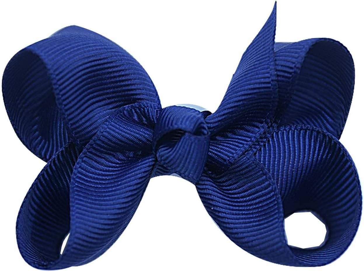 20Pcs Hair Bows Clips for Little Girls,3Inch Baby Hair Clips,Fully Lined Baby Hair Bows Clips,Infants Toddlers Kids Hair Styling Accessories for Fine Hair. image number 2