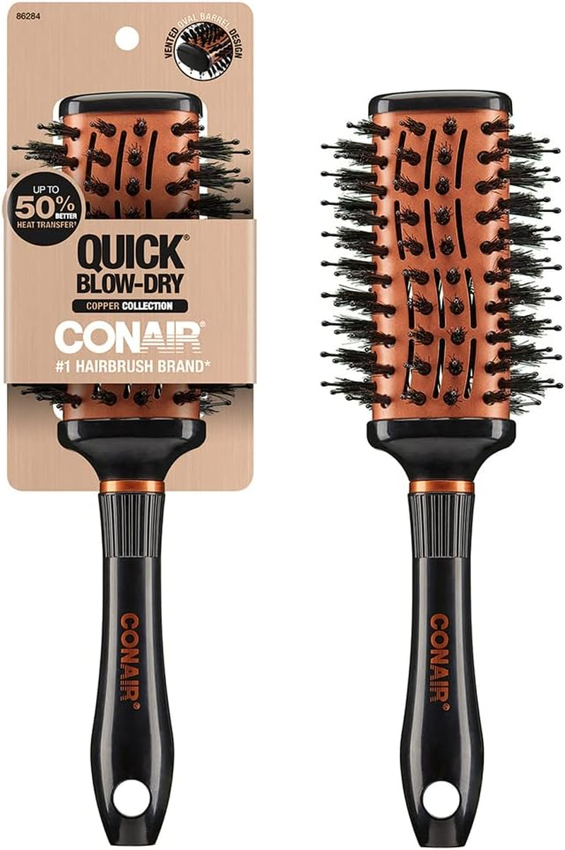 Conair Quick Blow-Dry Copper Collection, Curved Paddle Brush, Hair Brush, 1 Count image number 4