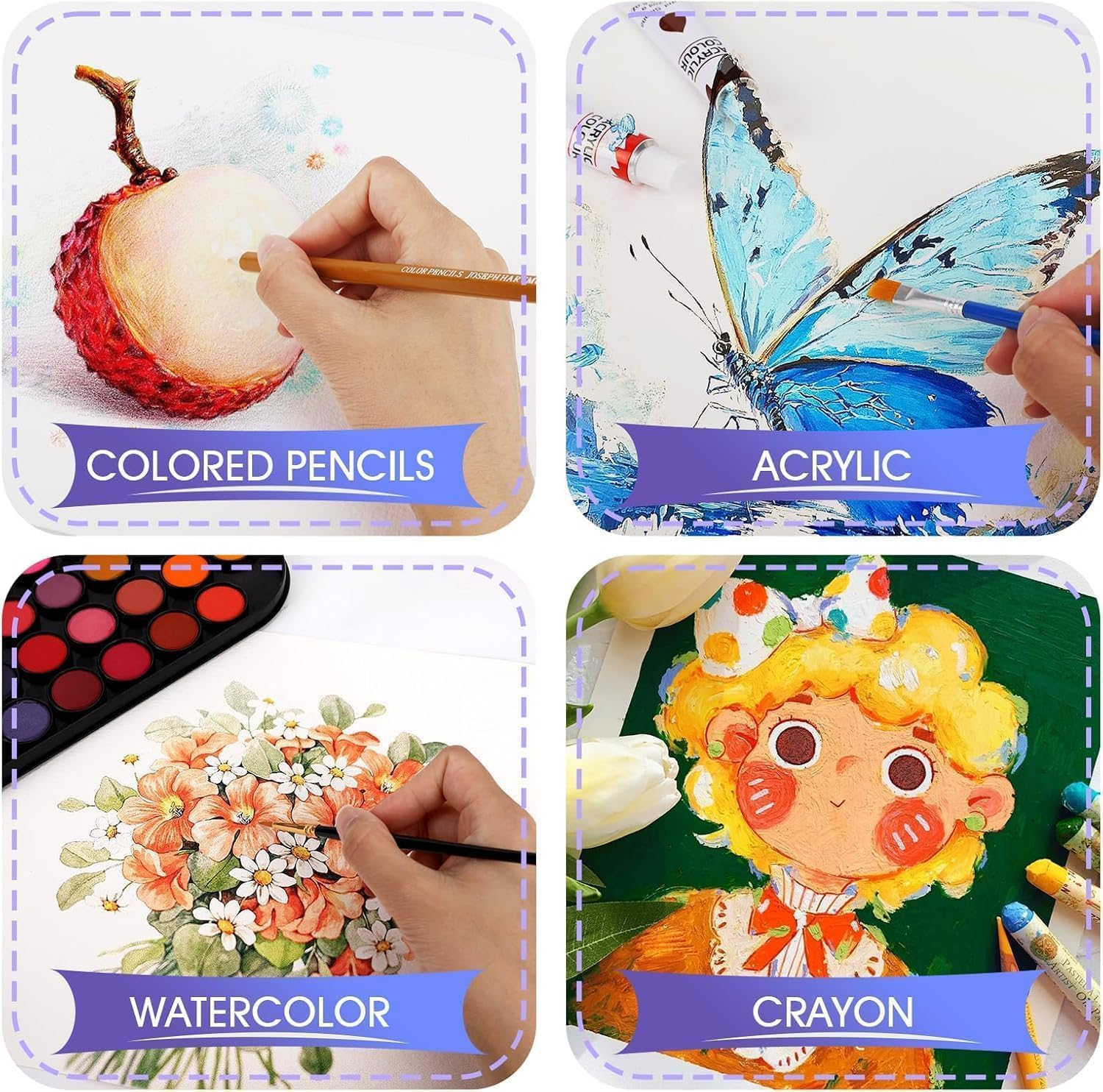 TIAMORK 150PCS Watercolor Paper,140Lb/300Gsm Watercolor Paper Pad Postcards Bulk, Painting Paper for Students, Artists, Sketch Painting ﻿ image number 4