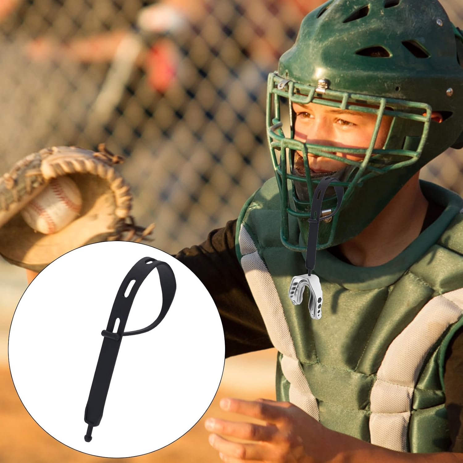 10Pcs Football Mouth Guard Tether Only, Universal Rugby Mouth Guard Replacement Strap Football Mouthpiece Strap for Youth Sports Boxing Hockey Basketball Rugby MMA for Most Mouthguards image number 6