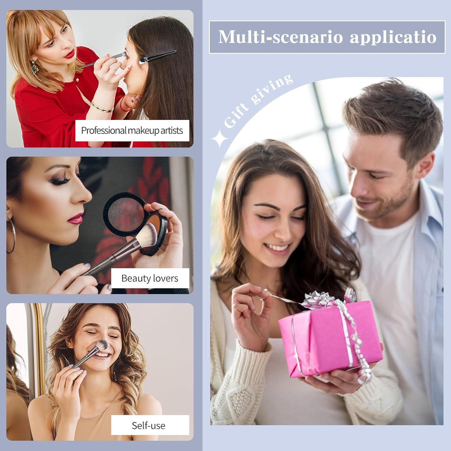 MAANGE Makeup Brushes, 30 Pcs Professional Makeup Brushes Set Premium Synthetic Face Foundation Powder Brush Kit Travel Makeup Brushes (Champagne) image number 2