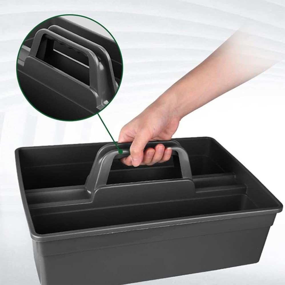 Cleaning Tool Basket,Plastic Storage Tray Tote,Versatile Multiuse with Attached Portable Handle to Organize and Carry Tools High Capacity, Portable Carry Organizer Box for Shower Car Cup Holder image number 4