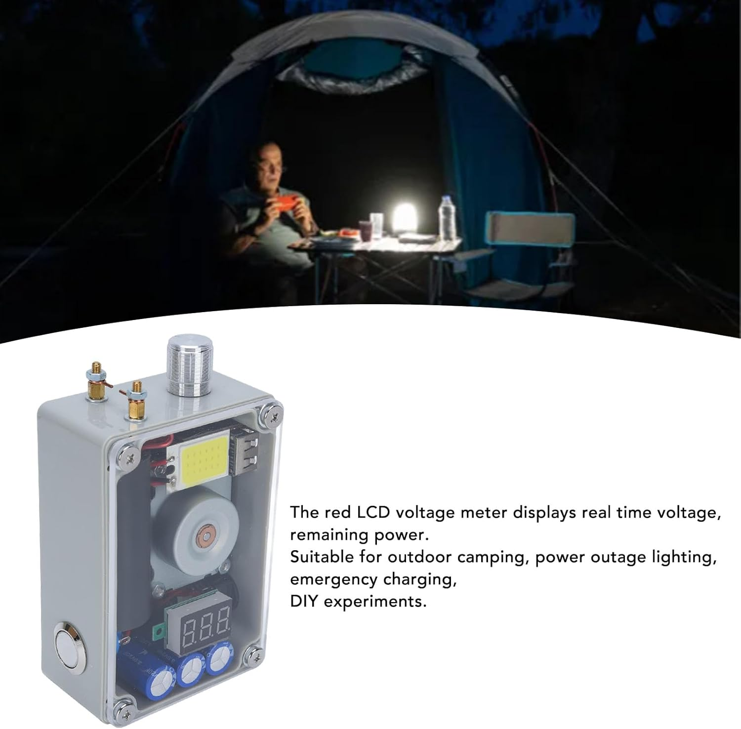 Lighting/Ignition Hand Crank Generator, Hand Crank Charge Generator USB Charger with COB Light, Super Capacitor Storage Emergency Survival Dynamotor image number 2