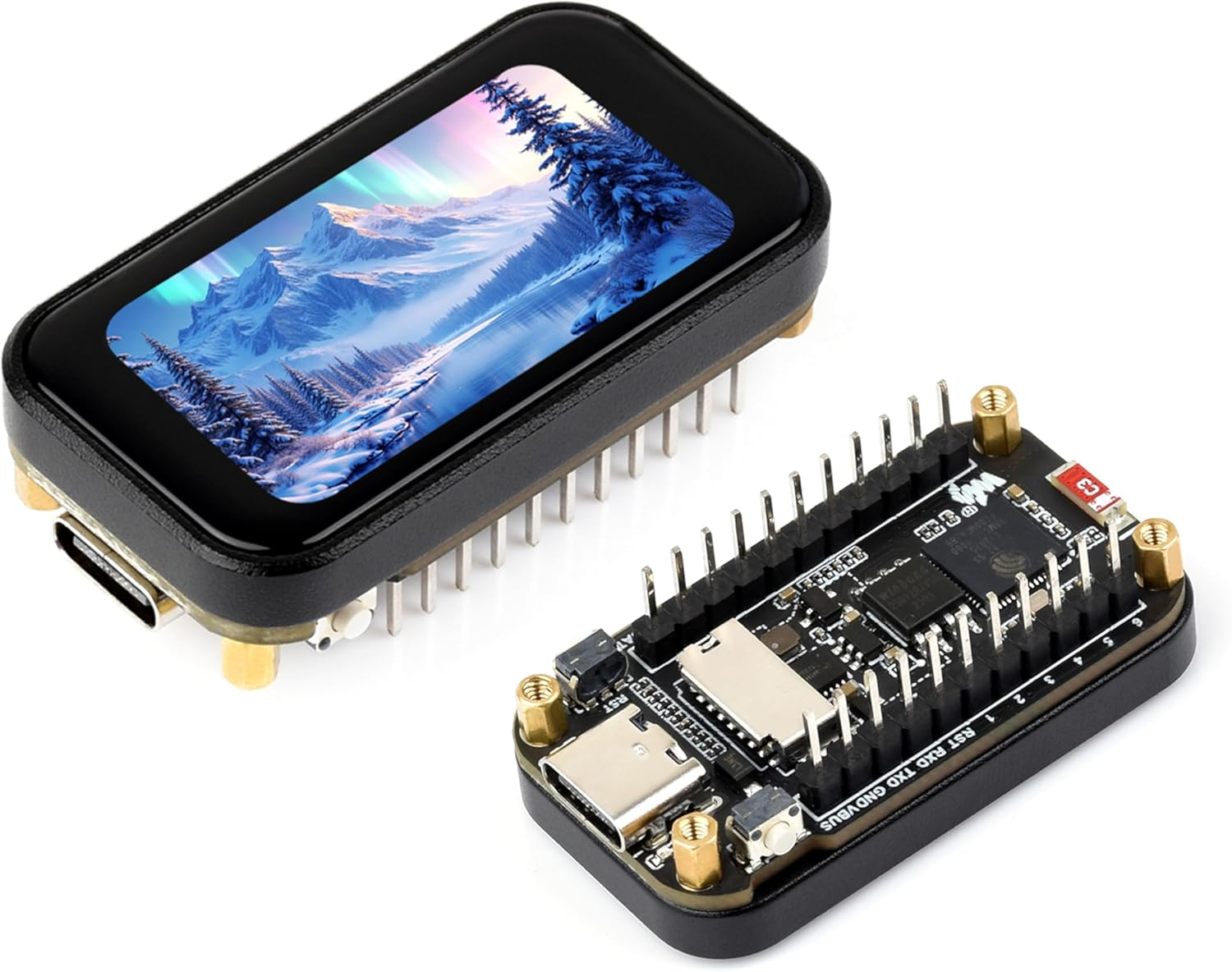 ESP32-S3 1.47Inch Touch Display Development Board, 172X320 Resolution IPS LCD, 262K Display Color, Supports 2.4Ghz W-F-I/Ble 5, 240Mhz LX7 Dual-Core Processor, Type-C, with Pre-Soldered Header image number 3