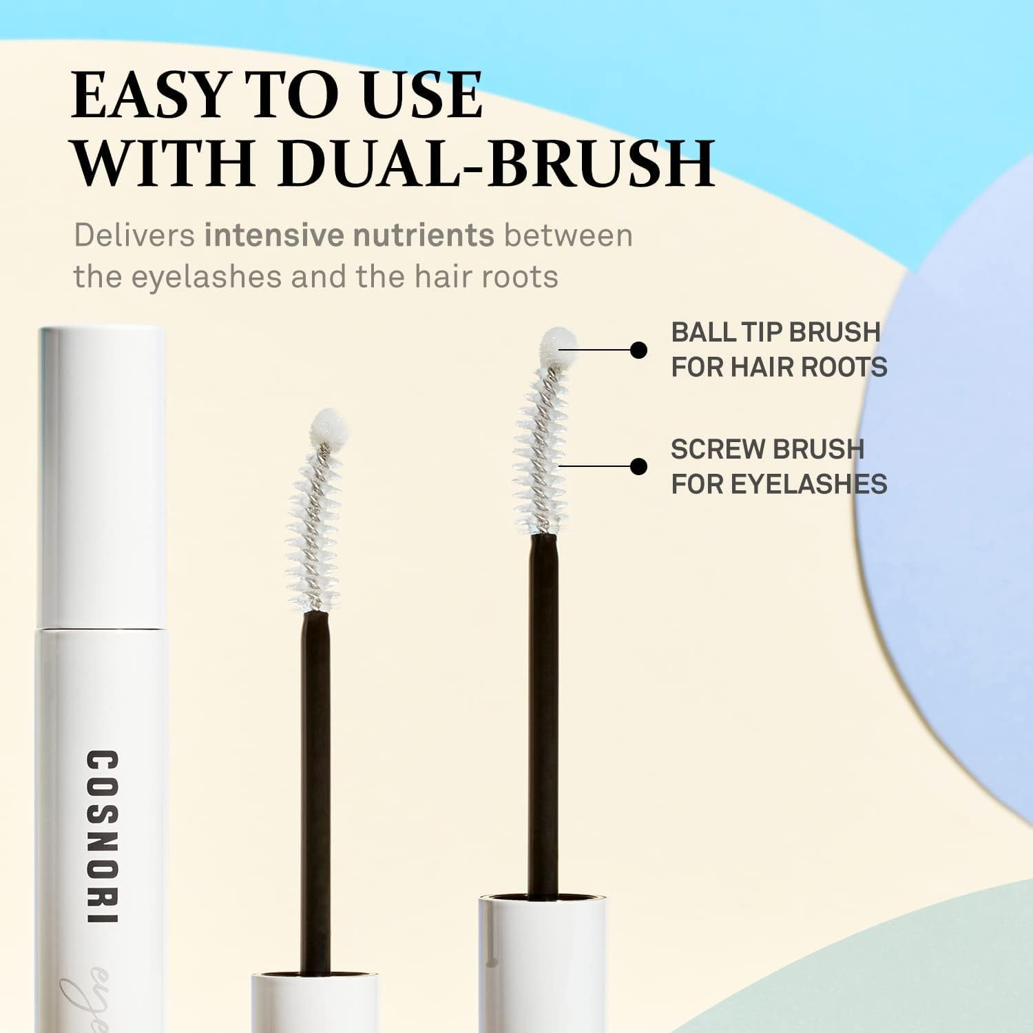 COSNORI Long Active Eyelash Serum - Korean Eyelash Boost Serum &ndash; Eyebrow Growth Enhancer for Longer and Thicker &ndash; Vegan, Irritation Free- Peptides, Hyaluronic Acid, 0.3 Fl.Oz. image number 1