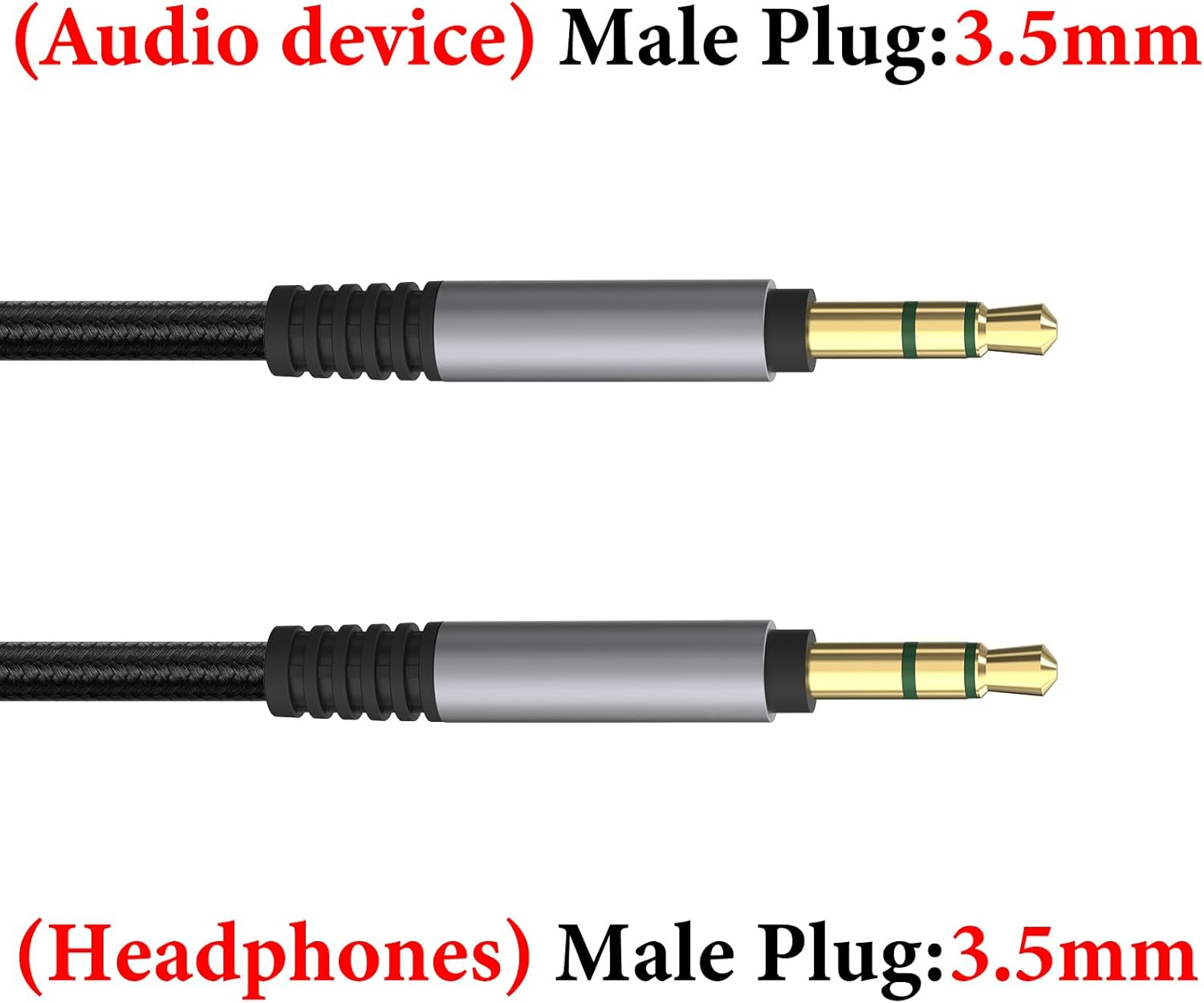 Geekria Audio Cable Compatible with V-Moda Crossfade 3/2/LP2, M-100, M-80, V-80 Headphones, 1/8" (3.5Mm) to 3.5Mm Braided Nylon Replacement Stereo Cord (4 Ft / 1.2 M)
