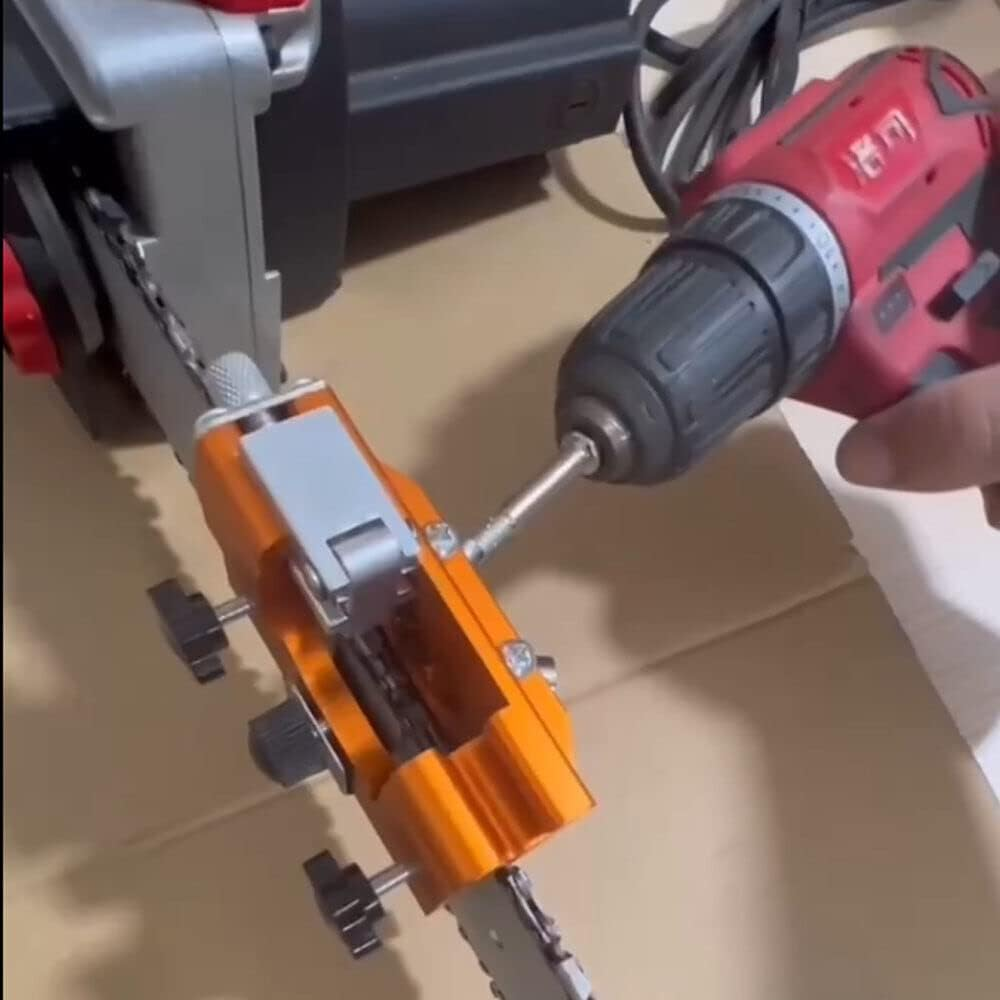 Upgrade Chainsaw Chain Sharpening Jig, Chain Saw Blade Sharpener Kit, Portable Hand Crank with 3Pc Grinding Rod, Suitable for 10-20" Chain Saws image number 2