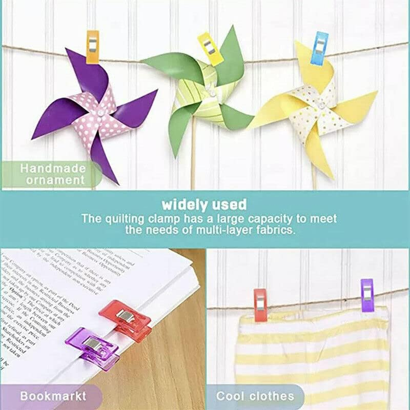 50Pcs Wonder Clips Craft Sewing Quilting Crochet Plastic Colourful Tool DIY, Durable with Marking Lines (5Mm/7Mm/10Mm)