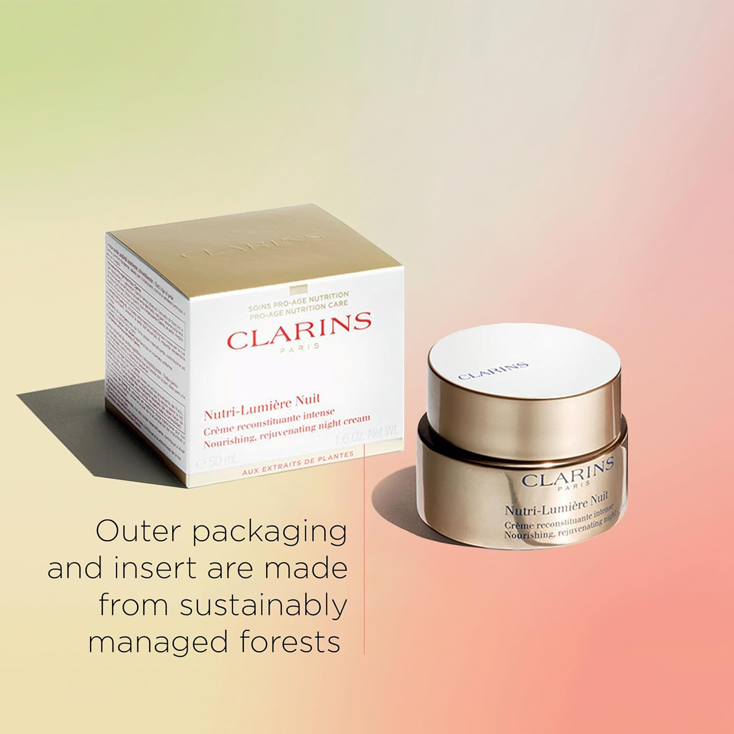 Clarins Nutri-Lumiere Night Cream for Unisex 1.6 Oz Cream, 50 Ml image number 3