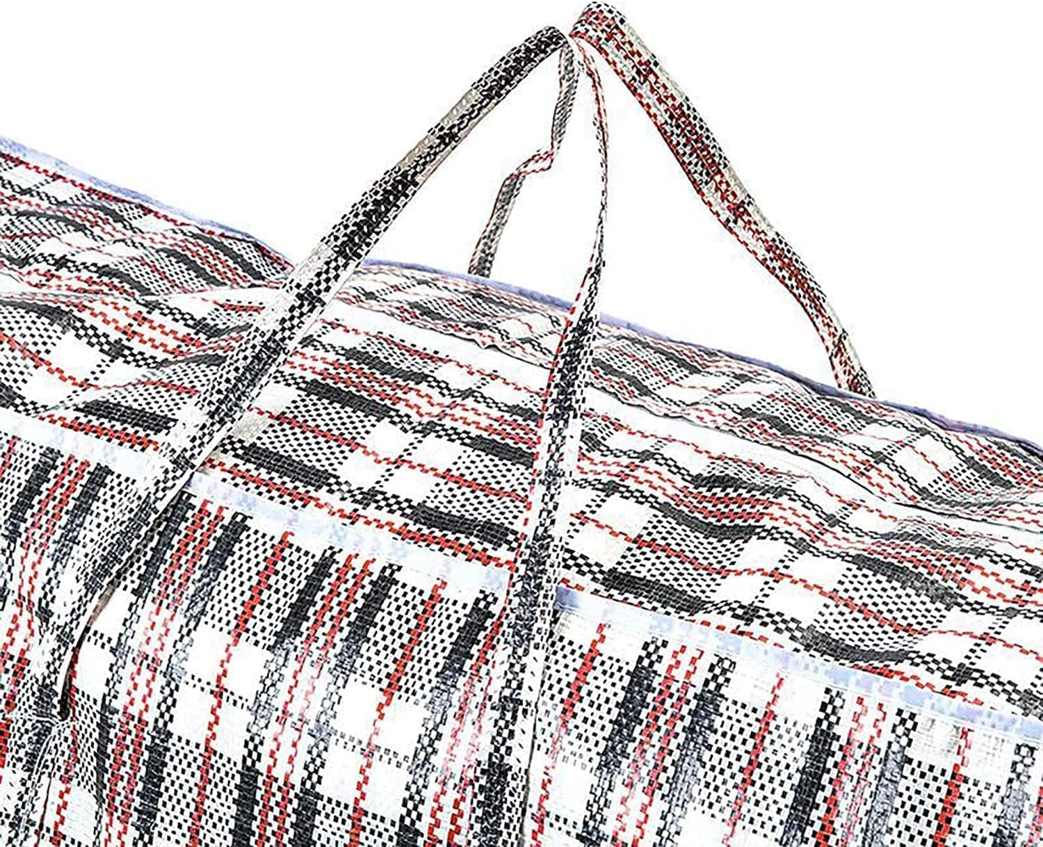 3Pcs Extra Large Laundry Bags, Strong Moving Bags with Zippers Carrying Handles, Heavy Duty Checkered Packing Bags, Reusable Store Zip Bag for Laundry Moving House Shopping Storage (80Cm X 60Cm) image number 2