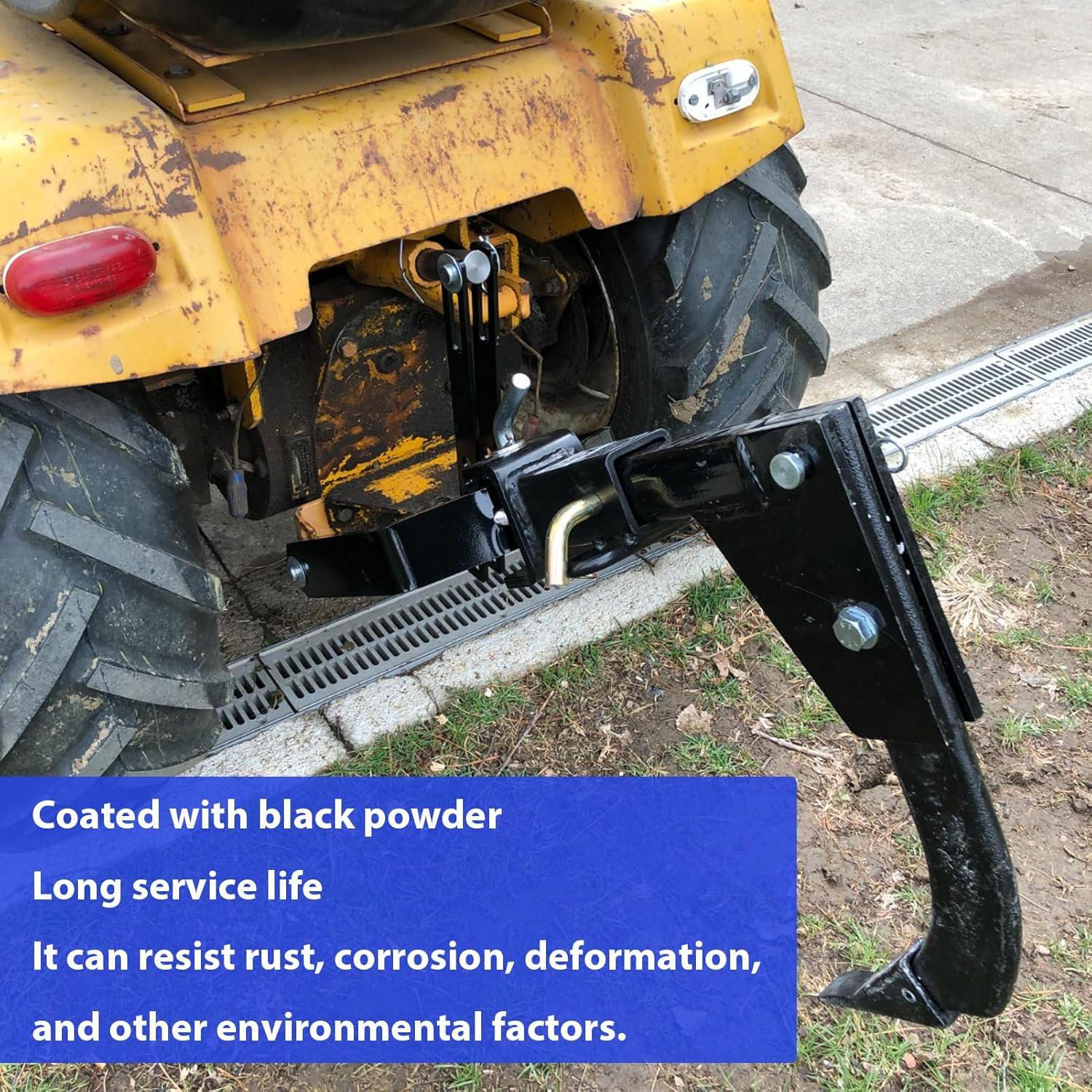 Hitch Mounted Trencher, Hitch Lawn Ripper for ATV/UTV Tractor, Adjustable 16" Trenching Shank Plow, Fits Heavy Duty Subsoiler, Tractor Plow, 3 Point Hitch image number 4