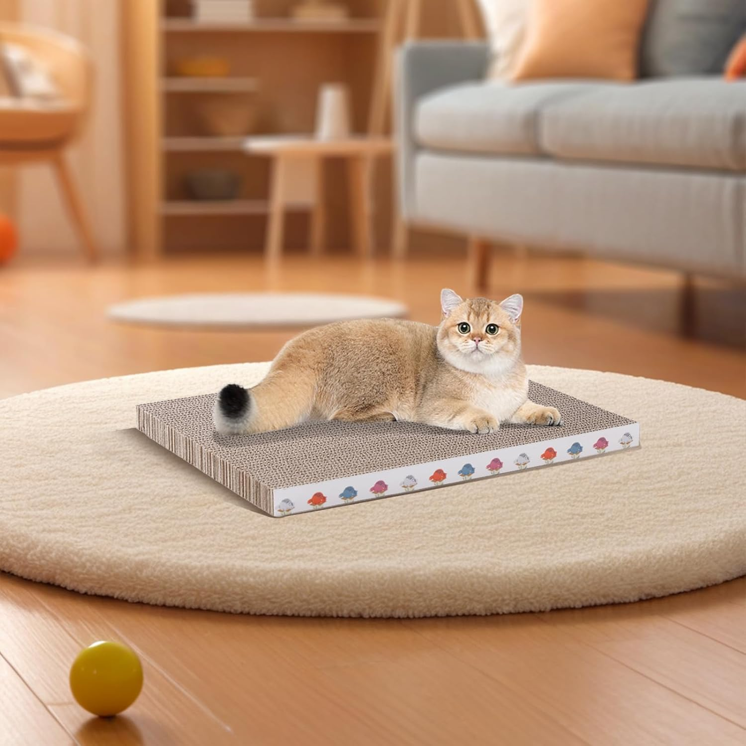 THFOPS Cat Scratcher Box, 5 in 1 Reversible Corrugated Scratching Boards, Indoor Cat Scratching Post, Replacement of Cat Bed image number 2