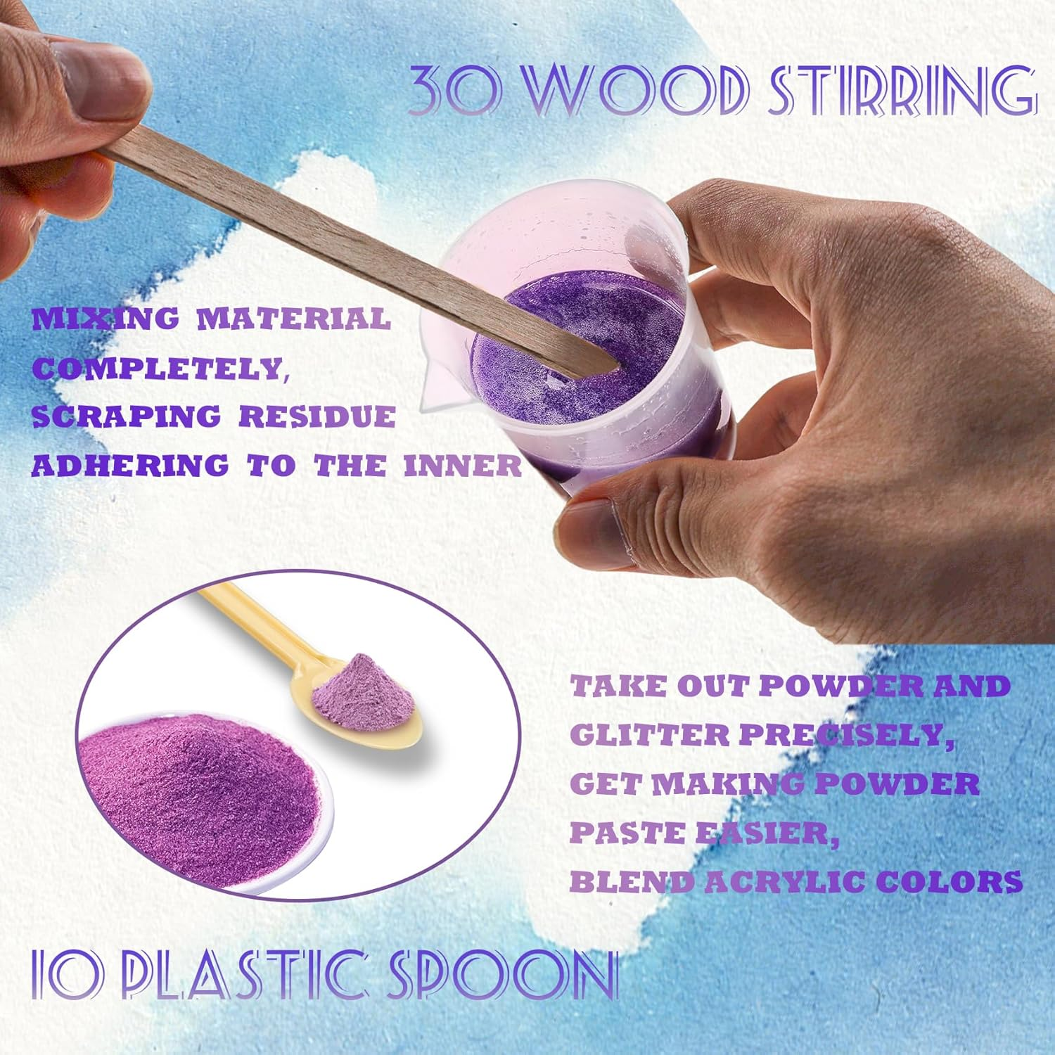 23 Pcs Measuring Cups, 100Ml Epoxy Mixing Cups, Plastic Measuring Cup with 30 Pcs Paint Stir Sticks, Liquid Measuring Cups, Graduated Panting Mixing Cups for Mixing Painting, Pigments, Stain, Resin image number 2