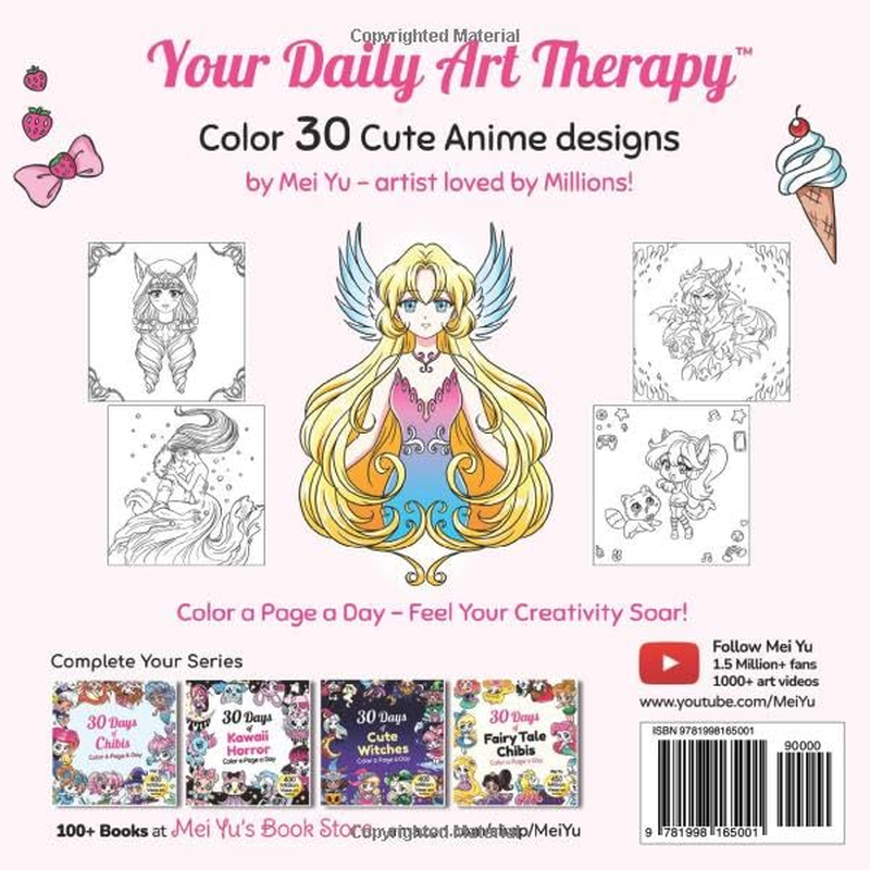 30 Days of Anime: Color a Page a Day: Cute Anime Coloring Book for Kids, Teens, & Adults &ndash; Daily Coloring Book with Anime, Manga, & Chibi Coloring Pages for Relaxation and Stress Relief image number 1