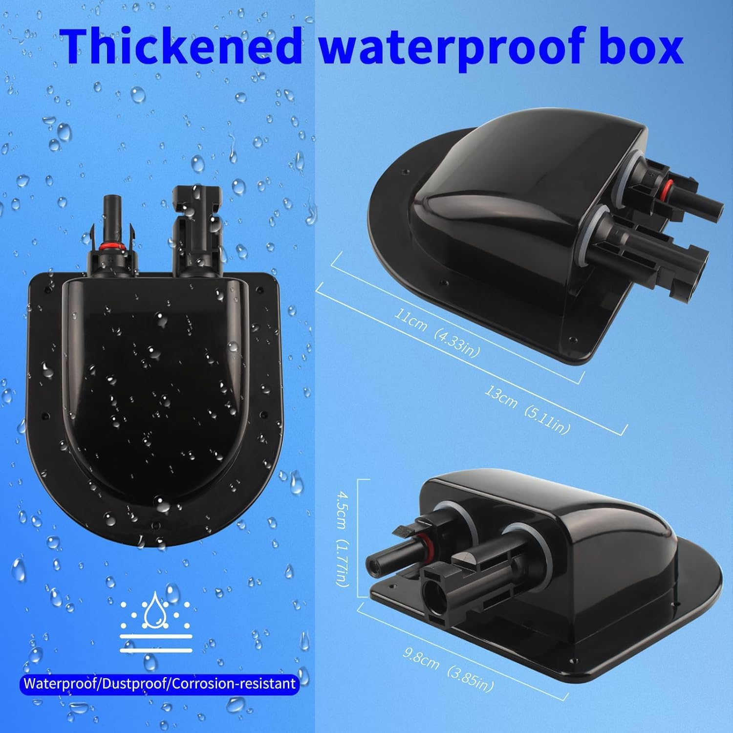 Weatherproof Solar Cable 2M Entry Gland Entry Housing Solar Junction Box Fit for RV Boat, Camper, Van, Building, Garage, Shack, 10AWG Solar Extension Cable Connector (2M) image number 5