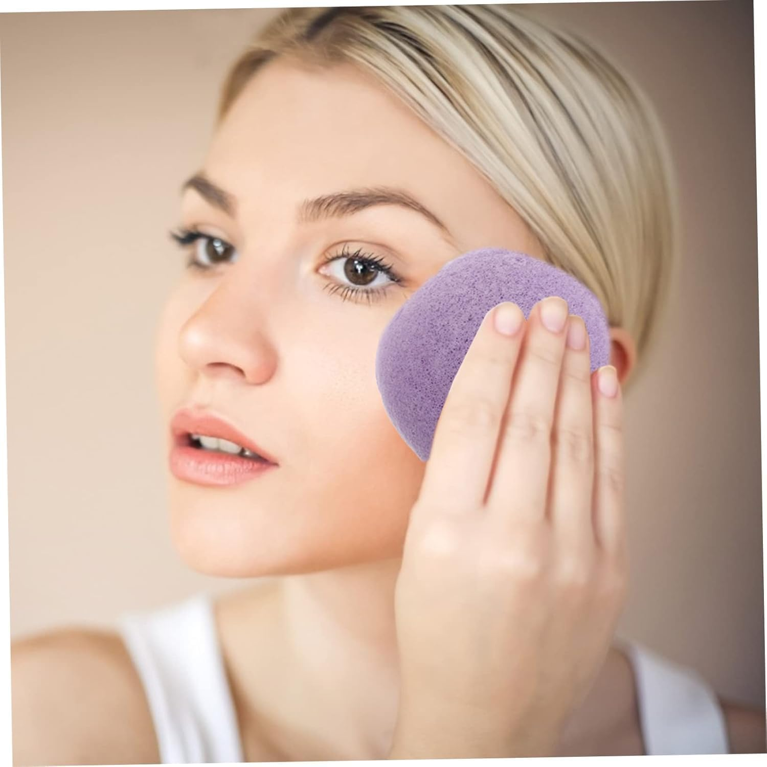 6Pcs Natural Konjac Facial Sponges for Sensitive Skin Exfoliating Deep Cleansing Makeup Removal Gentle Sponge Puff for Rosacea Dry Flakes Blackhead and Oil Control image number 1