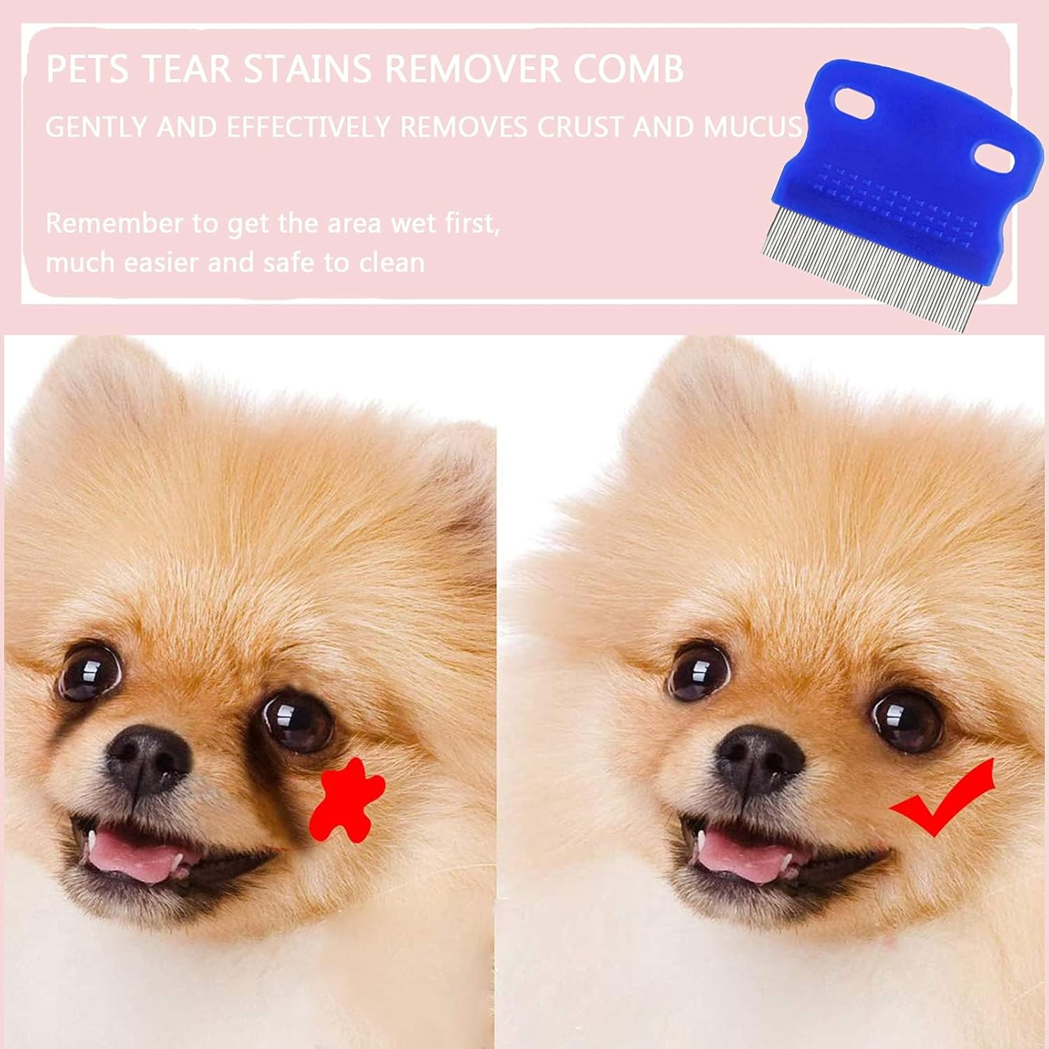 Flea Comb for Cat Dog, 4 PCS Flea Removal Lice Combs Fine Tooth Comb Grooming Set Remove Float Hair Tear Marks Tick Removal Tool image number 5