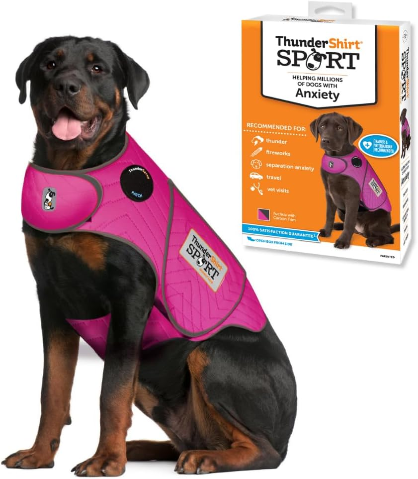 Thundershirt Dogs Clothing Thundershirt Dog Anxiety Jacket, Fuchsia, X-Small