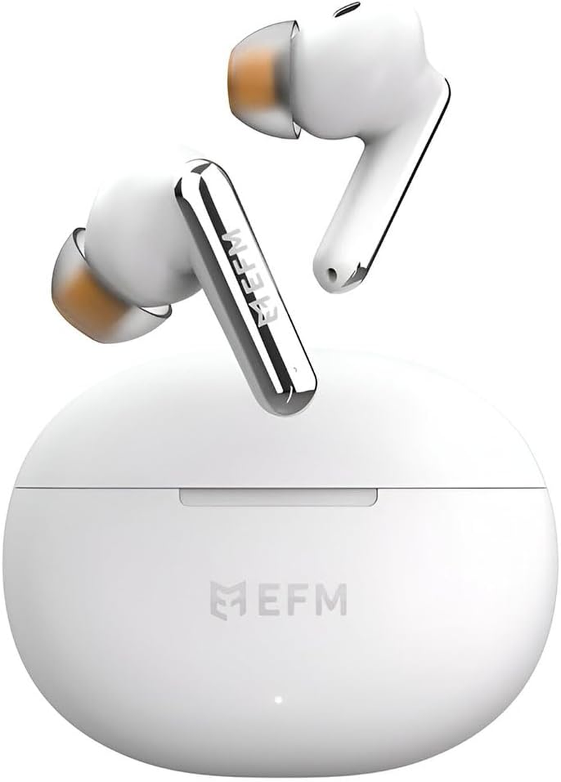 EFM Boston TWS Earbuds with Wireless Charging - White