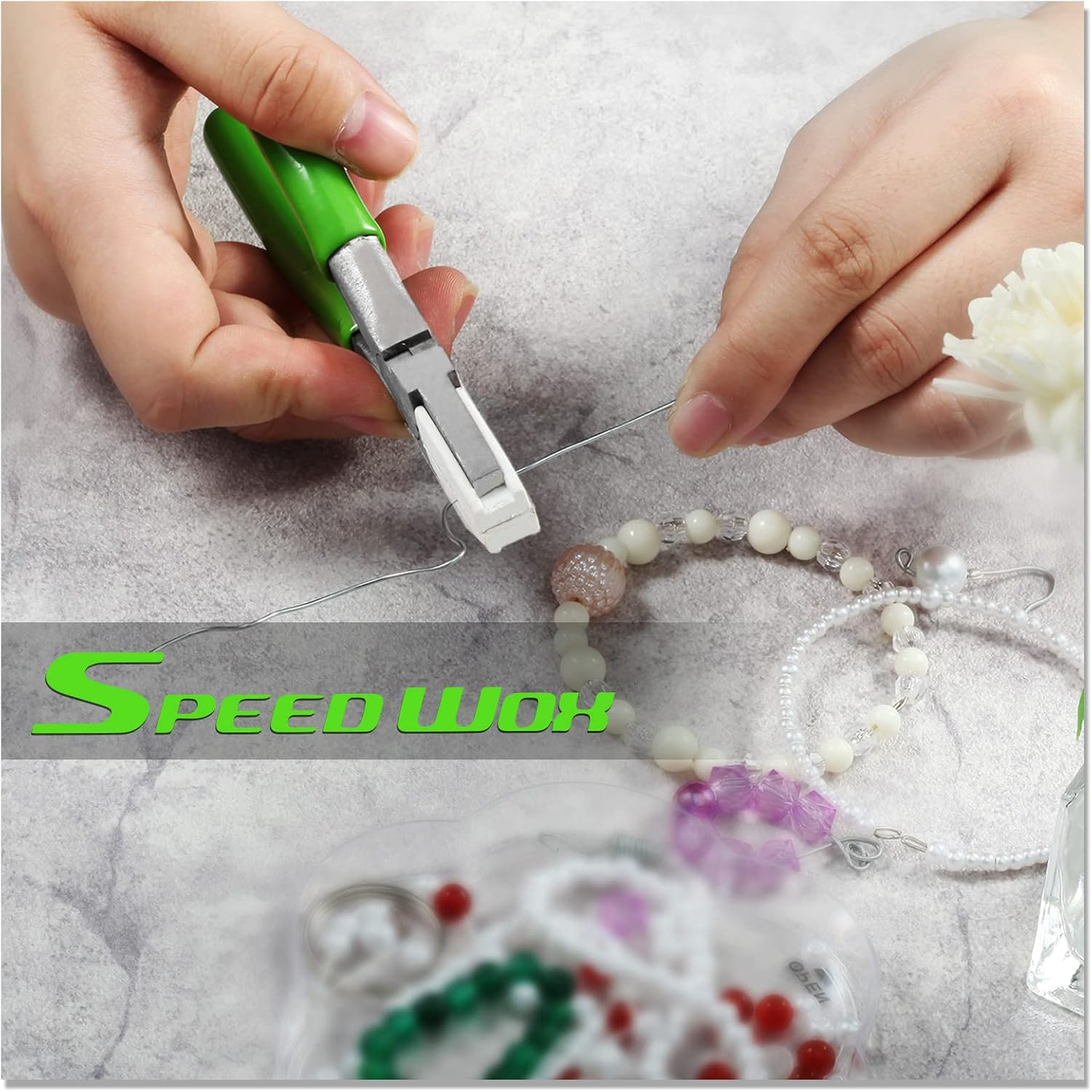 SPEEDWOX Double Nylon Jaw Pliers 5 Inches with Extra Nylon Jaws Wire Straightener Pliers with Double Leaf Spring Jewelry Making Tool for Beading Twisting Shaping Wire image number 5