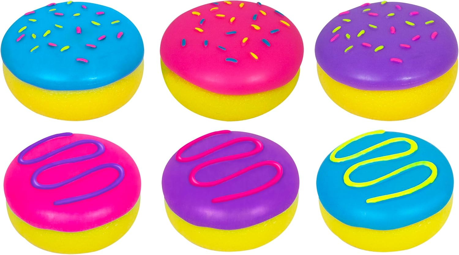 Needoh - Jelly Donuts Squishy Fidget Toy, Stress Relief Sensory Ball, Soft & Stretchy, Fun Party Favour for Kids & Adults, Ages 3+ image number 4