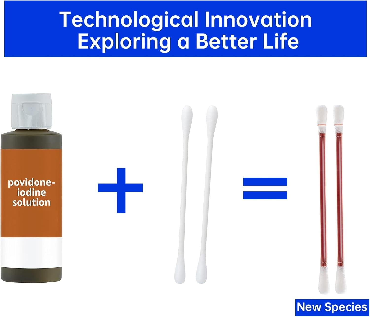 Svaha Povidone Iodine Swabsticks - 50/Box, Individually Wrapped, Iodine Solution Released When Snapped, No Drying Out, Perfect for Wound Care and Portable First Aid Kits