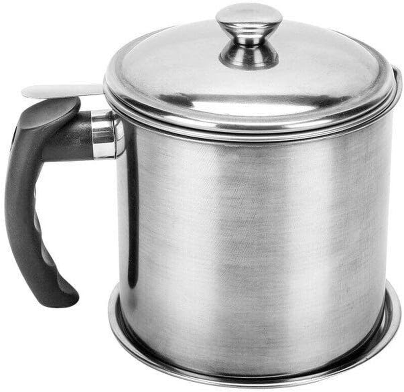 AIMALL 1.8L Stainless Steel Oil Strainer Pot with Fine Mesh Filter &ndash; Grease Storage Container for Cooking Oil, Residue Separation, and Easy Pouring &ndash; 5.31 X 6.3 Inches image number 4