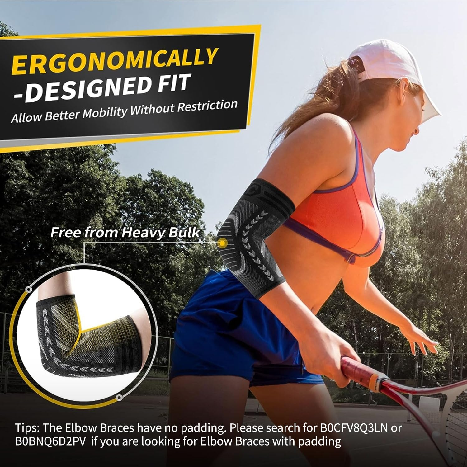 CAMBIVO Tennis Elbow Brace for Tendonitis and Tennis Elbow, Golfers Elbow, 2 Pack Arm Compression Sleeves for Women and Men, B&iacute;ceps Support Sleeve for Weightlifting, Basketball and Workout (Grey, L) image number 6