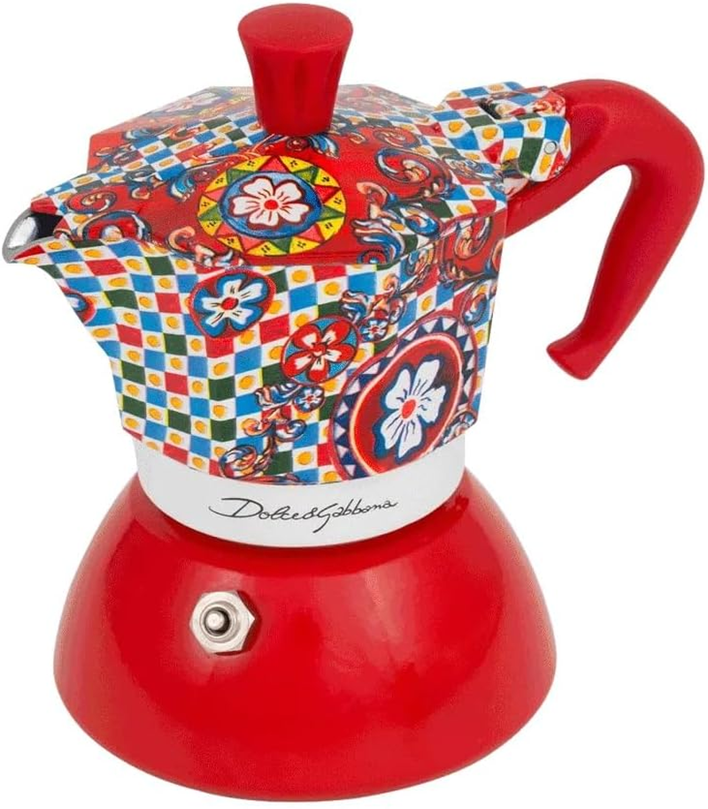 Bialetti Dolce&Gabbana Sicilian Cart Moka Induction Coffee Maker | Bi-Layer Boiler Technology | Compatible with Induction, Electric & Gas Stovetops | Soft-Touch Handle | 90 Ml Capacity, 2 Cups image number 5