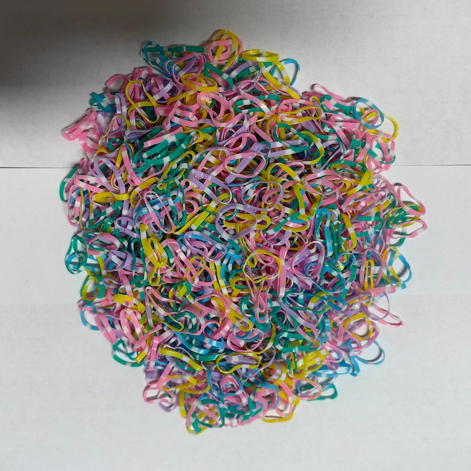 1000 PCS Mini Hair Elastics for Girls Transparent Rubber Bands, Multi Color (Spring Colors with Rectangular Dots) image number 6