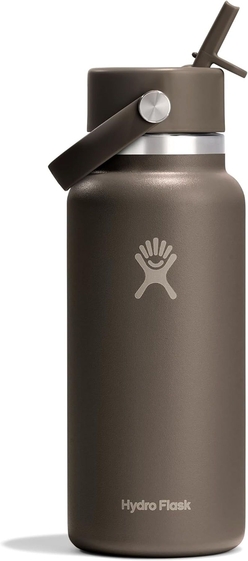 Hydro Flask Water Bottle - Insulated Stainless Steel - Wide Mouth Flex Straw Lid, Non Spill, Leakproof and Refillable in 32 Oz Sandpiper image number 2