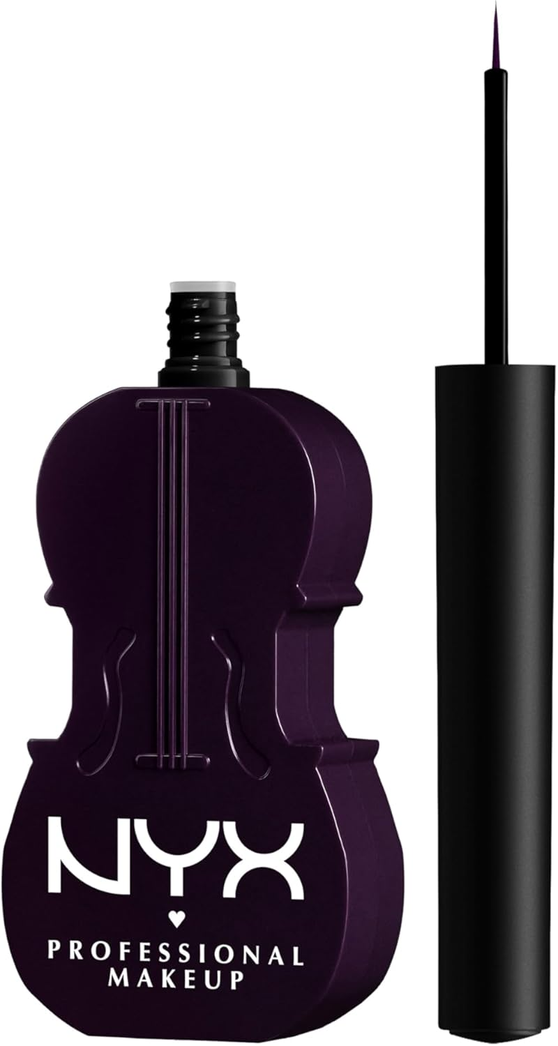 NYX Professional Makeup Wednesday Cello Vivid Matte Liquid Eyeliner, Long-Lasting, High Pigment, Intense Matte Eye Makeup - Purple Eyeliner image number 4