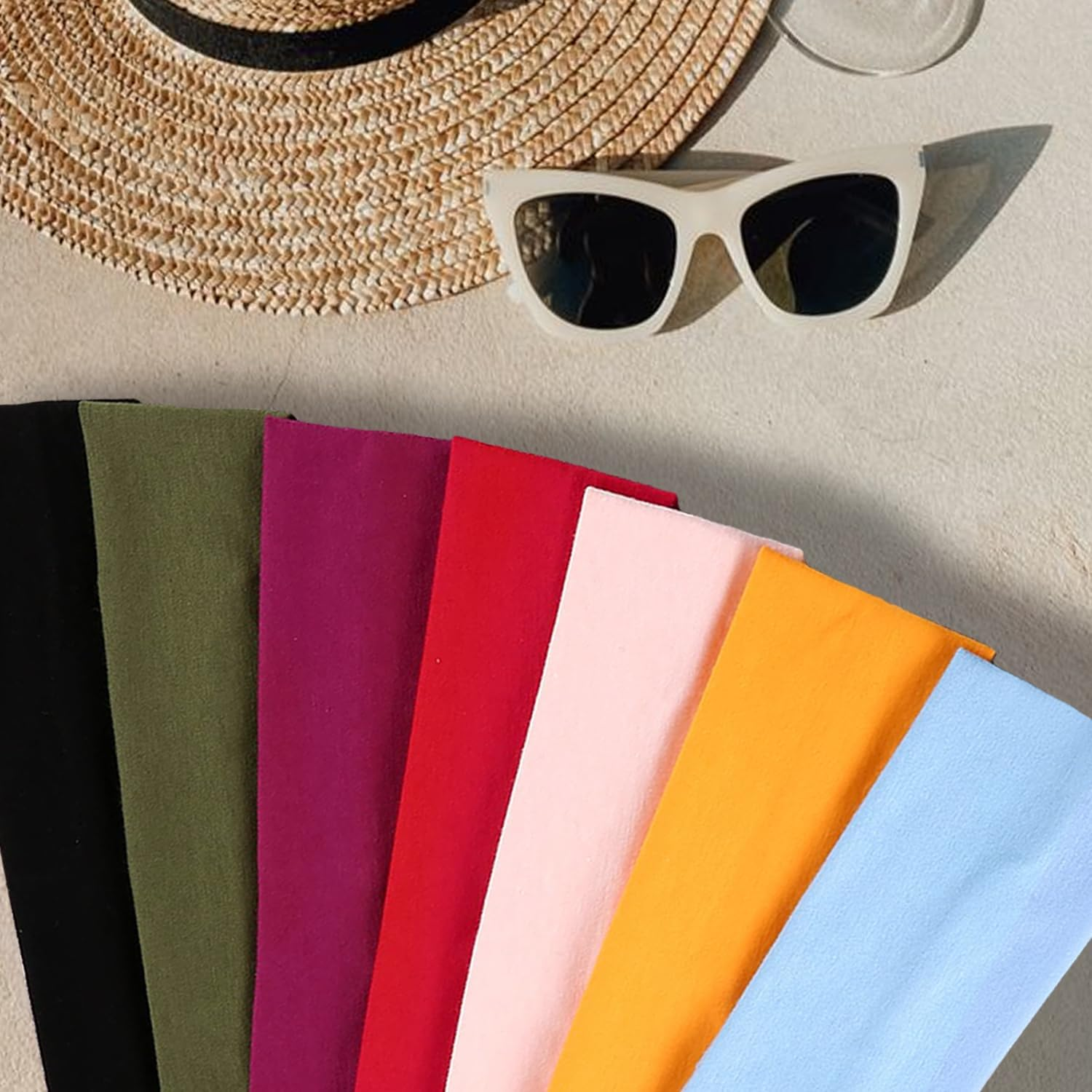 IVARYSS Workout Headbands for Women Non Slip, Premium Stretchy Soft Fabric Head Bands for Women'S Hair, Wear for Yoga, Running, Sport, 6 Pack image number 1