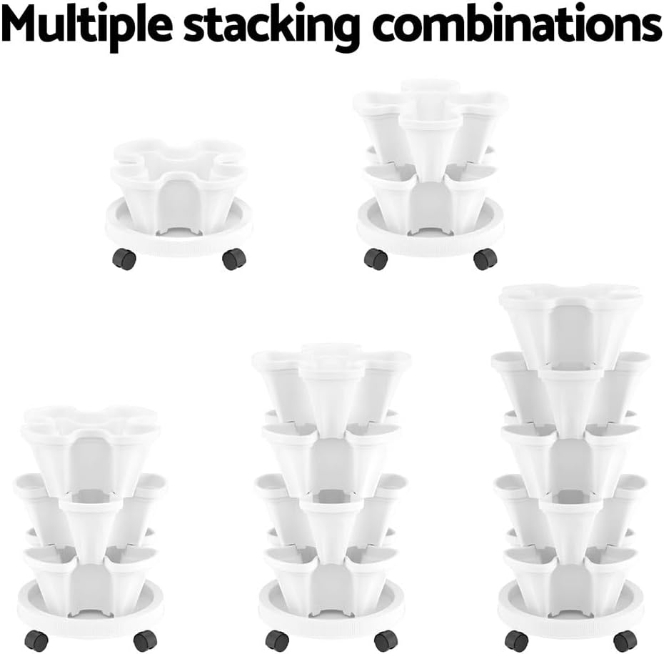 GREEN FINGERS Garden Bed 5 Tier Vertical Garden Strawberry Stackable Planters image number 6