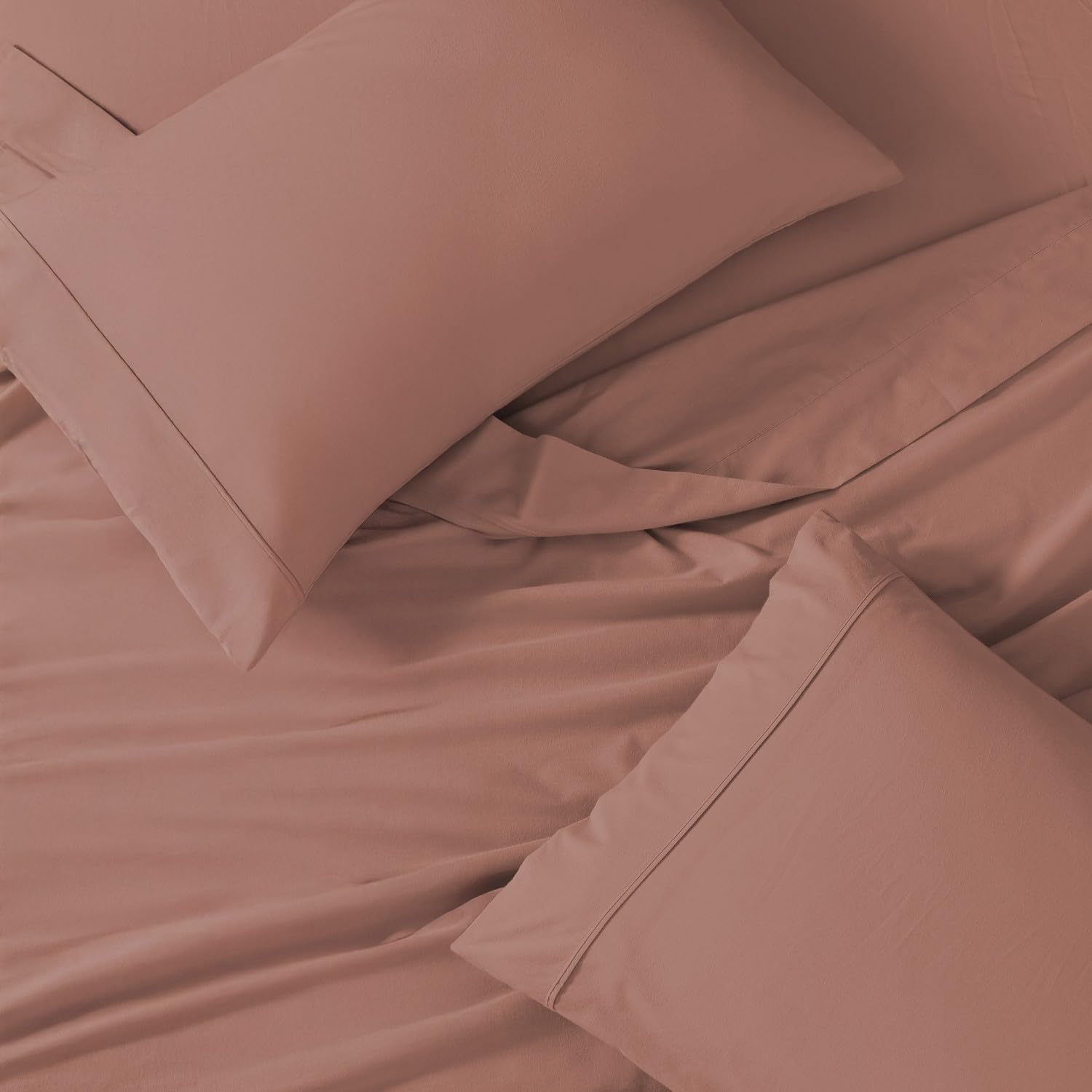 Lane Linen 100% Organic Cotton Bed Sheets, Rose Dawn, Single, 3 Piece Set (1 Flat Sheet, 1 Fitted Sheet, 1 Pillowcase) image number 5