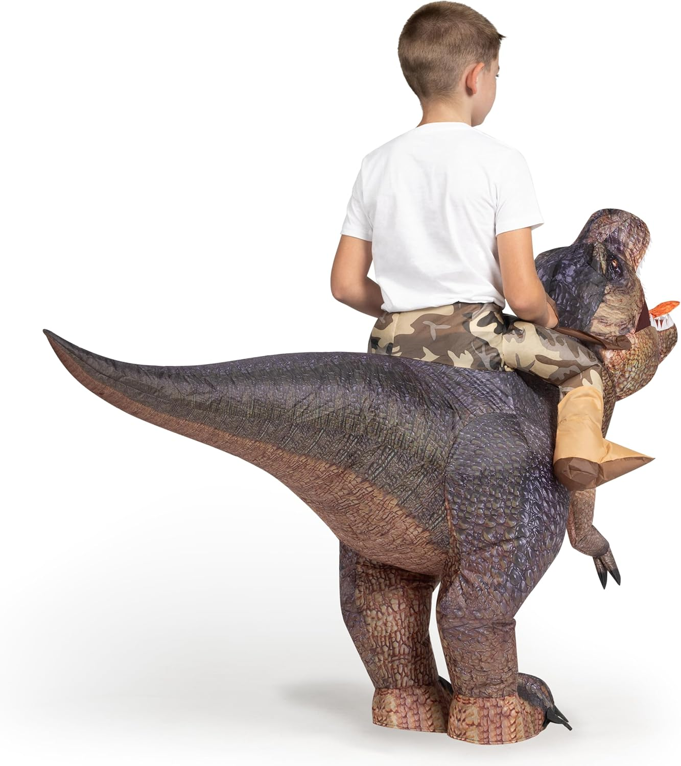 Spooktacular Creations Halloween Inflatable Costume, Adult Dinosaur Costume, Ride-On T-Rex Blow up Costume for Dressup