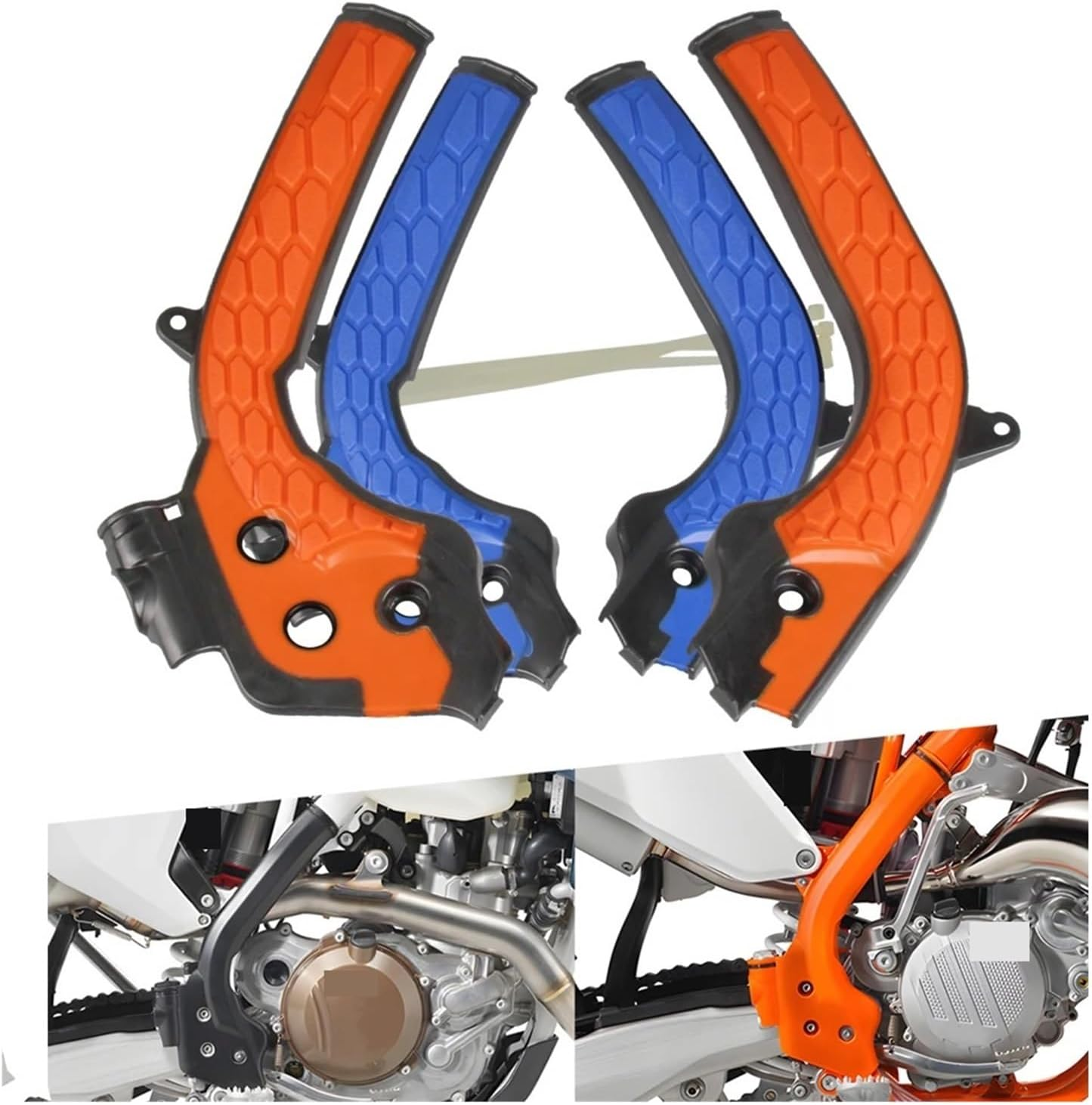JNLZXDZSW Compatible with SX SXF XC XCF XCW EXC EXCF TE FE TX FX 125 150 250 300 350 450 Motorcycle Frame Guards Protection(Orange) image number 2