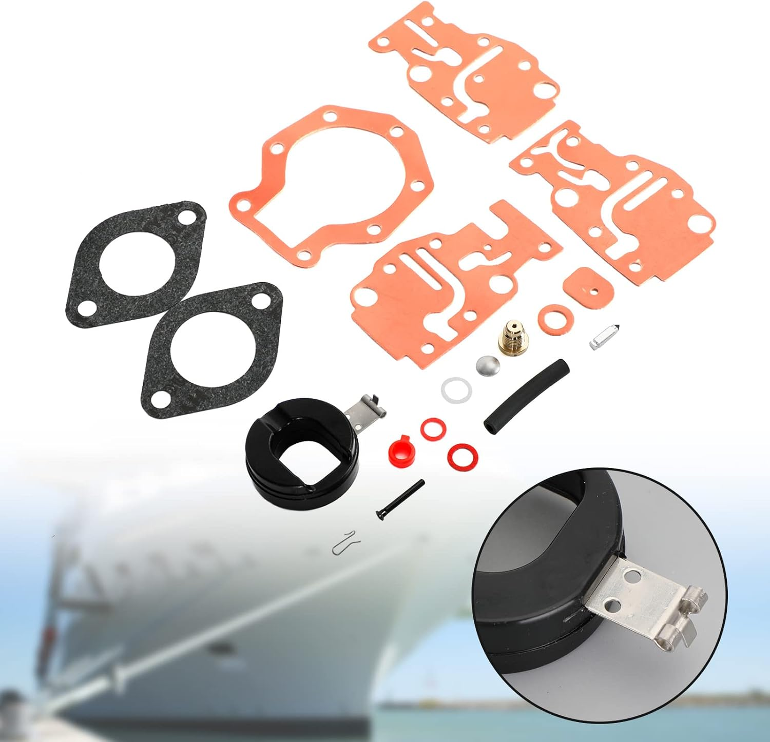 Areyourshop Carburetor Carb Rebuild Kit Fit for Johnson/Evinrude 6 8 9.9 15 20 HP 0439073 image number 5
