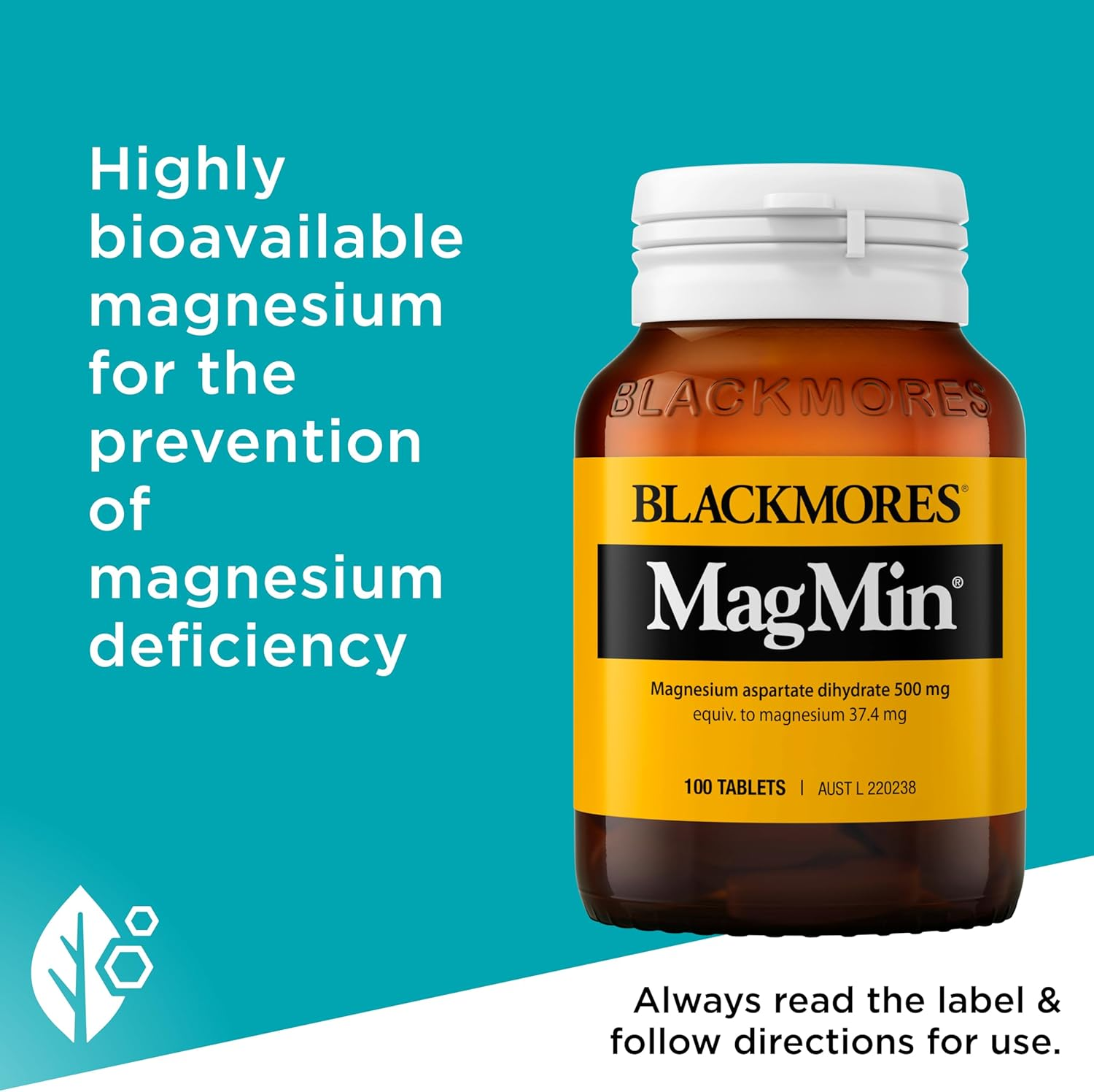 Blackmores Magmin | Supports Bone Health, Muscle Function & Healthy Teeth | 100 Tablets image number 5