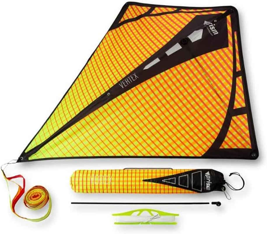Prism Kite Technology Vertex High Flying Diamond Kite with 10' Long Triple Streamer Tail, Infrared