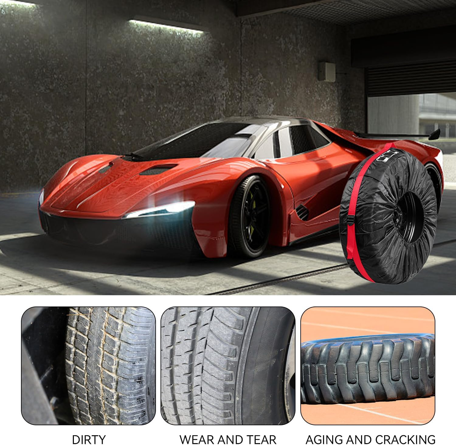 2 Pieces Car Spare Wheel Cover, Dustproof Protective Cover, Tyre Protector Cover, Accessories for Outdoor Vehicles, Car Accessories image number 1