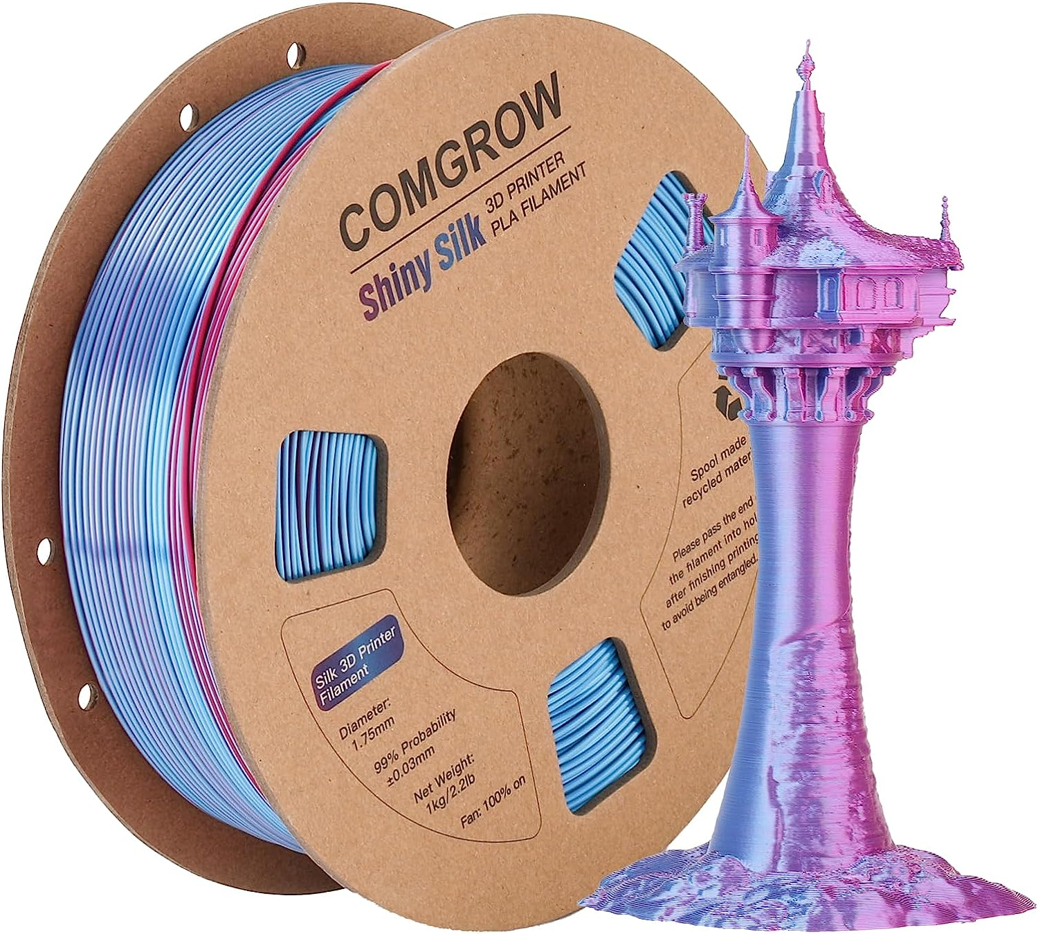 Comgrow Creality PLA 3D Printer Filament, Dimensional Accuracy +/- 0.02 Mm,1.75Mm 1 Kg Spool, Red for Ender3 CR-10