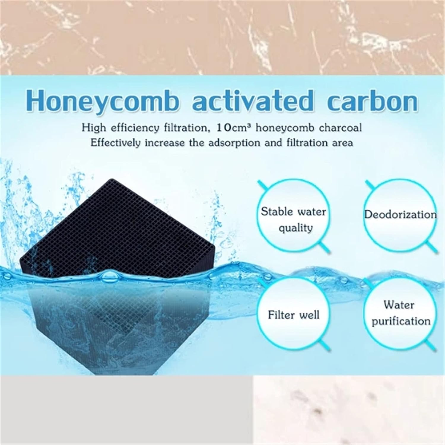 Water Purifier Cubes, Activate Carbon High-Efficiency Water Purification Filter 10 * 10 * 10Cm Durable Animal Water Purifier for Farm Fish Tank Aquarium/4 (Size : 4PCS)
