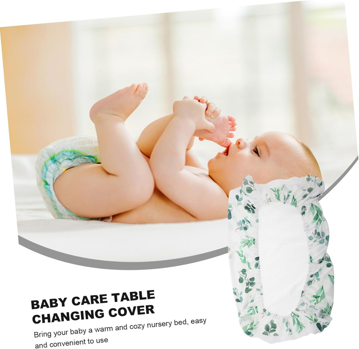 INOOMP Removable Washable Changing Pad Cover Comfortable Knitted Fabric Stylish Prints for Changing Table for Newborns image number 1