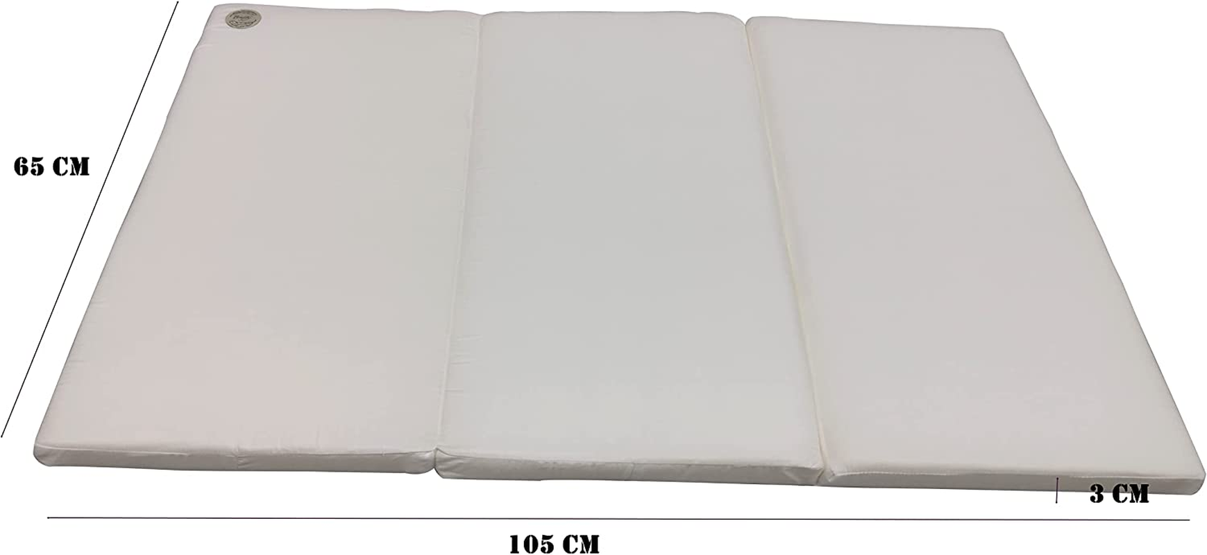 Braffy Portacot Mattress Portable Foldable Cot Travel Cot Foam Mattress, White, 95 X 65 X 3Cm Breathable Double Sided