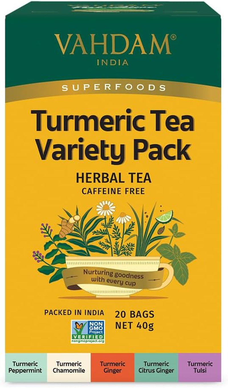 Vahdam Tumeric Sampler Pack Tea Bags 18 Pack image number 6