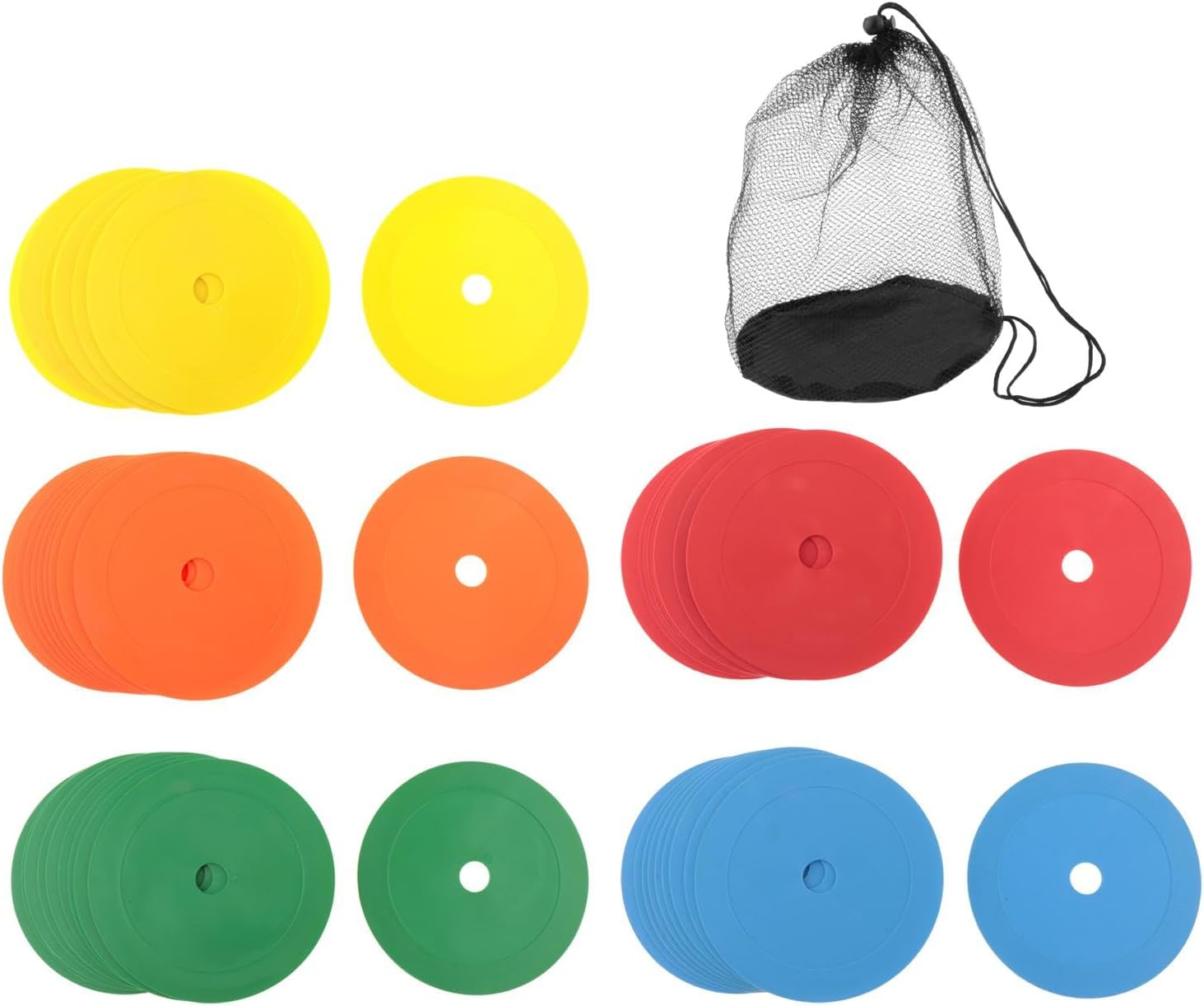 50 Pieces Flat Cones Spots Markers 15.3 Cm Non Slip Soccer Cones Flat Discs for Coaches Sports Training Volleyball Basketball image number 4