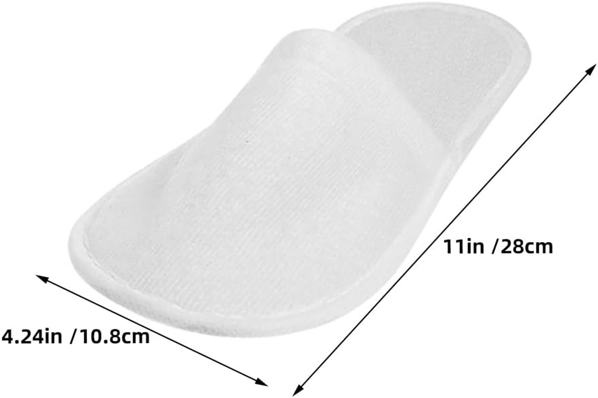 SAFIGLE 30 Pairs White Salon Slippers: Disposable Closed Toe Non-Slip Fleece Cloth Slippers for Guests - 4Mm Thick Soft Sole for Women and Men image number 5
